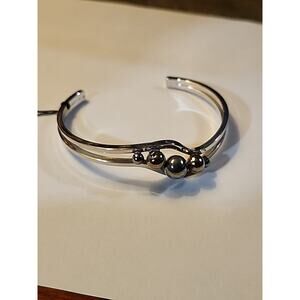 G by Gennaro Open Cuff Bracelet Silver Color 2" Wide VERY SMALL NO FLEX